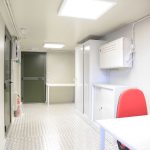 Vista interna shelter prefabbricato