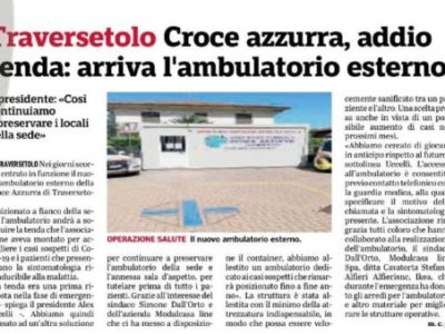 Monoblocco prefabbricato adibito ad ambulatorio