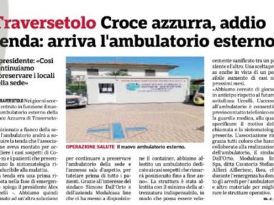 Monoblocco prefabbricato adibito ad ambulatorio