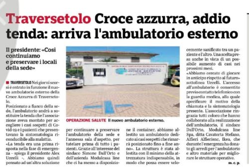 Monoblocco prefabbricato adibito ad ambulatorio